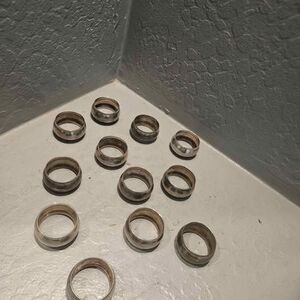 Set of 12 Silver Tone Napkin Rings
